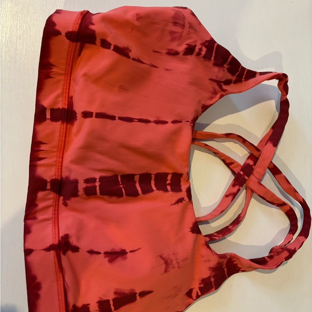 Lululemon Athletica Red Tie-Dye Sports Bra